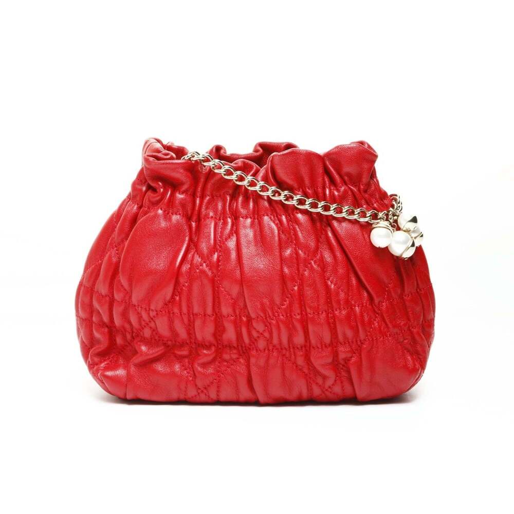 CHRISTIAN DIOR Red Pearl Shoulder Bag